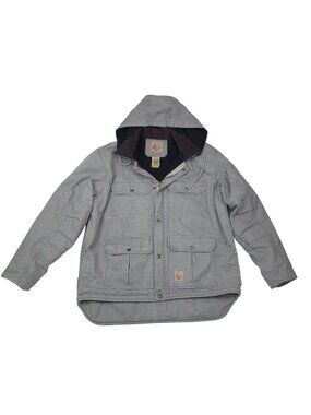 Berne Mens Hooded Work Jacket L Removable Hood Sleeve Cuffs Insulated Heavy